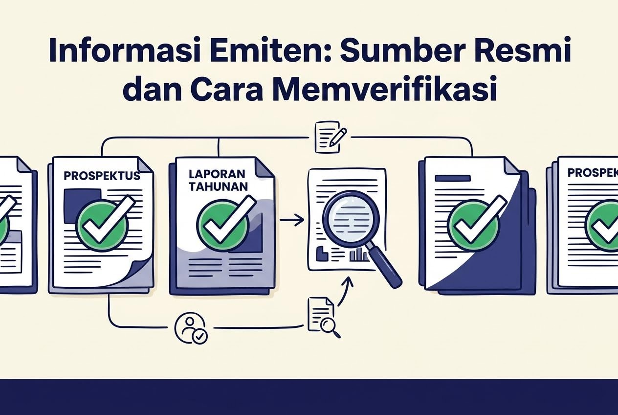 Ilustrasi memverifikasi sumber resmi informasi emiten